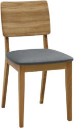 Stuhl in Holz, Textil Grau, Eichefarben