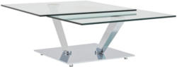 Couchtisch in Metall, Glas 84-129/106/40 cm