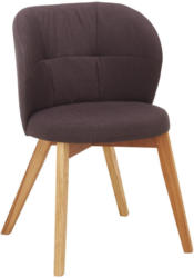 Stuhl in Holz, Textil Braun, Eichefarben