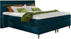Boxspringbett 180/200 cm in Eichefarben, Petrol