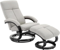 Relaxsesselset In Holz, Textil Hellgrau