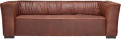 Sofa In Holz, Leder Braun