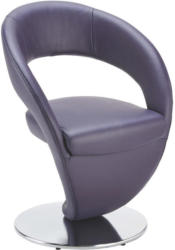 Stuhl In Metall, Leder Brombeere