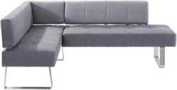 Eckbank 165/227 Cm In Grau, Edelstahlfarben
