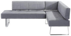 Eckbank 227/165 Cm In Grau, Edelstahlfarben