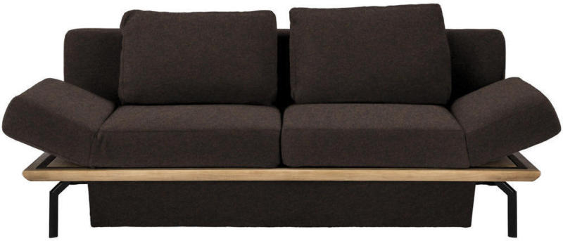 Schlafsofa in Holz, Textil Braun, Eichefarben