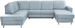 Wohnlandschaft in Leder Blau