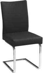 Schwingstuhl in Metall, Leder Schwarz, Chromfarben