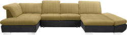 Wohnlandschaft in Textil Gelb, Taupe
