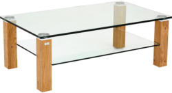 Couchtisch in Holz, Glas 120/70/42,5 cm