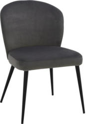 Stuhl in Metall, Textil Dunkelgrau