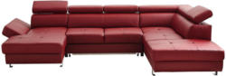 Wohnlandschaft In Textil, Leder Bordeaux
