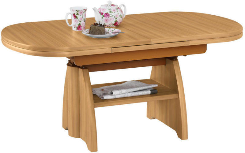 Couchtisch in Metall, Holzwerkstoff 125-166/71/56-75 cm