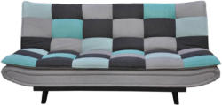 Schlafsofa In Metall, Textil Hellgrau, Hellblau, Dunkelgrau