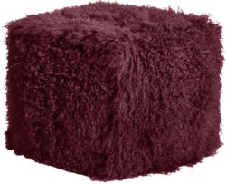 Hocker In Textil, Fell Weinrot