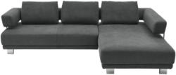 Wohnlandschaft in Textil Grau, Silberfarben
