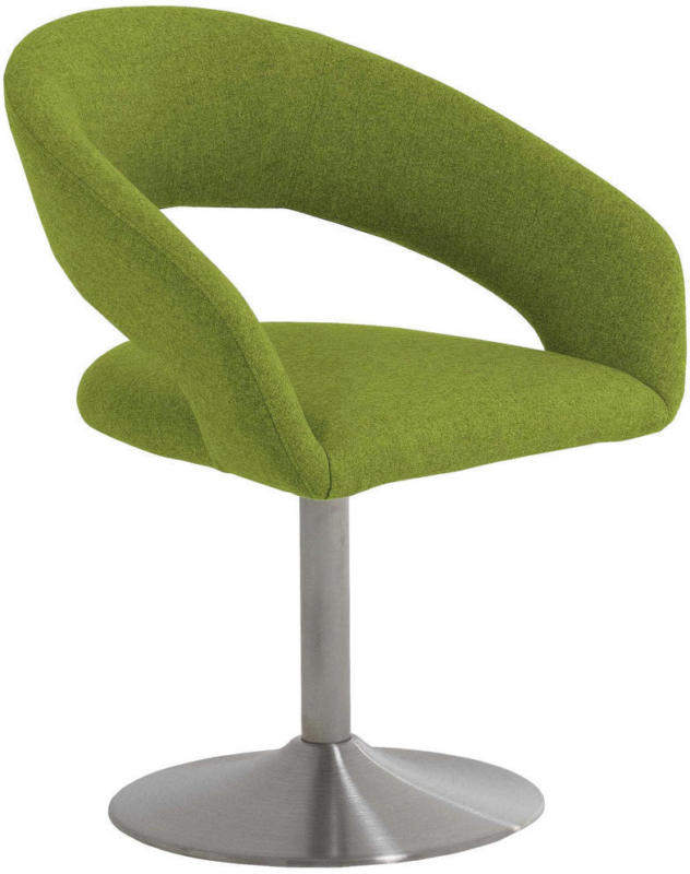 Stuhl in Metall, Textil Edelstahlfarben, Limette