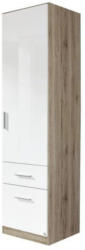 Drehtürenschrank in Weiß, Eichefarben
