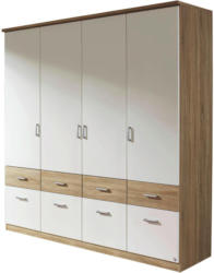 Kleiderschrank in Weiß, Eichefarben
