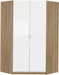 Begehbarer Eckschrank in Weiß, Eichefarben