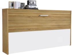 Klappbett in Holzwerkstoff Weiß, Eichefarben
