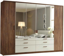Drehtürenschrank In Weiß, Eichefarben