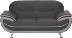 Zweisitzer-Sofa in Textil Grau, Schwarz