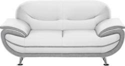 Zweisitzer-Sofa in Textil Grau, Weiß