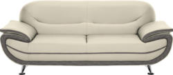 Dreisitzer-Sofa in Textil Braun, Creme, Grau