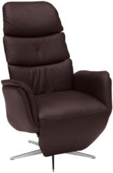 Relaxsessel In Leder Dunkelbraun