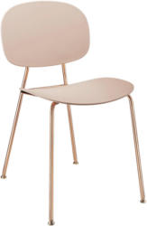 Stuhl in Metall, Kunststoff Kupferfarben, Beige