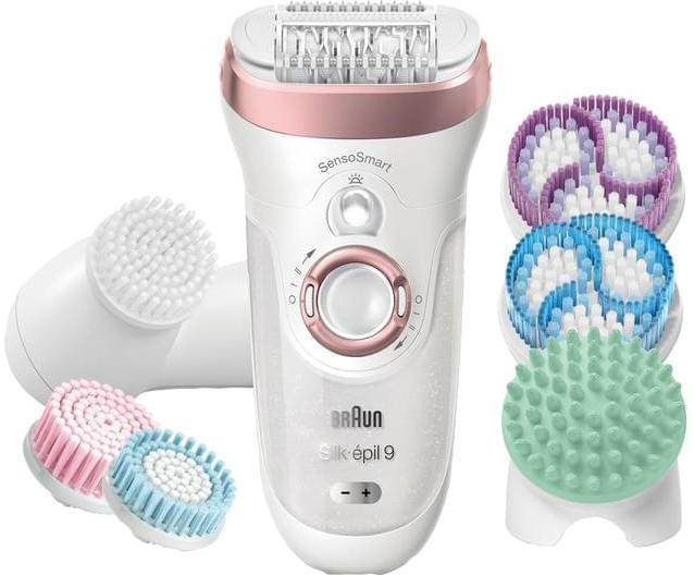 Braun 9-970 Silk-épil 9 SensoSmart SkinSpa Epilierer + Gesichtsepilierer + Peeling-Bürsten