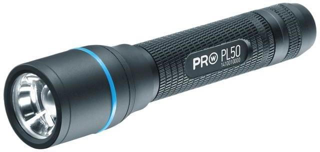 Walther PRO PL50 110 Lumen LED-Taschenlampe, inkl. Handschlaufe, Gürteltasche und 1 AA-Batterie
