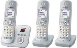 Panasonic KX-TG6823GS Schnurlostelefon mit Anrufbeantworter und 3 Mobilteilen
