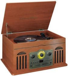 Classic Phono TCD2600WD Kompakt-Anlage im Holzkoffer, mit Plattenspieler, CD, Kassettenspieler, Radio, Bluetooth & USB