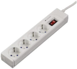 Hama 4-fach Verteiler Protection weiß Steckdosenleiste mit Schuko-Stecker - 1.5m Kabel, 3x1mm² Ader-Querschnitt, mit Überlastschutz