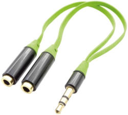 ready2music Audio Splitter Kabel, 16 cm green opt. um 2 Kopfhörer an 1 Soundquelle anzuschließen