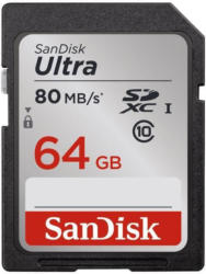 SanDisk SDXC-Karte Ultra 64 GB Class 10, UHS-I, 80MB/Sec