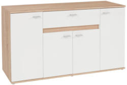 Kommode Carmen B:160cm Sonoma Eiche Dekor/Weiß