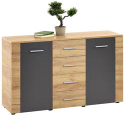 Kommode Uno Unk02 B:140cm Kraft Eiche Dekor/ Lavagrau