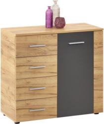 Kommode Uno Unk04 B:88cm Kraft Eiche Dekor/ Lavagrau