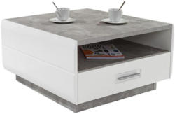 Couchtisch Holz mit Stauraum Avensis, Betonoptik Hell