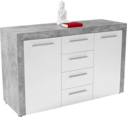 Kommode Focus Fck02 B:149cm Beton Optik Hell/ Weiß Dekor