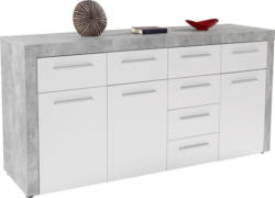 Kommode Focus Fck03 B:194cm Beton Optik/Weiß Dekor