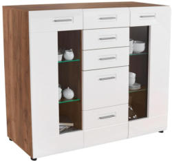 Highboard Avensis 22b B:150cm Kraft Eiche Dunkel Dekor/Weiß
