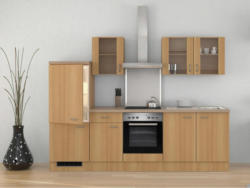 Einbauküche Küchenblock Möbelix Nano 270cm Buche