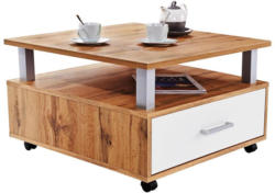 Couchtisch Holz mit Lade+ Ablagefach Duo, Eichendekor