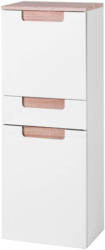 Midischrank mit Türdämpfer Siena B: 40cm Weiß + Eiche