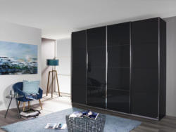 Schwebetürenschrank mit Glas 271cm Bensheim, Graphit Dekor