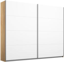 Schwebetürenschrank 226cm Belluno, Weiß/ Eiche Dekor
